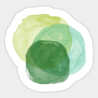 Abstract Watercolor Circles in Green Sticker